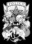  apron bag bell book bow braid checkered coat dress flag greyscale hair_bell hair_bow hair_ornament hat japanese_clothes kikuichi_monji kitashirakawa_chiyuri long_hair maribel_hearn monochrome motoori_kosuzu multiple_girls necktie okazaki_yumemi open_mouth police_badge ribbon sailor sailor_hat short_hair skirt smile star tongue tongue_out touhou touhou_(pc-98) twintails usami_renko wrench 