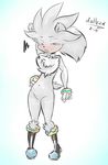  anthro boots chubby dullvivid fluffy girly hedgehog invalid_tag mammal navel sega silver_the_hedgehog sonic_(series) 