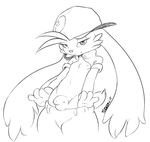  2015 anthro balls baseball_cap cat clothing eyelashes feline flaccid floppy_ears front_view hair half-closed_eyes hat humanoid_penis jacket klonoa long_ears looking_at_viewer male mammal monochrome open_shirt pants pants_down penis shirt solo sqoon teasing thick_thighs uncut 