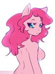  2015 anthro anthrofied blue_eyes breasts cheezayballz earth_pony equine female friendship_is_magic hair horse long_hair looking_at_viewer mammal my_little_pony nude pink_hair pinkie_pie_(mlp) plain_background pony solo white_background 