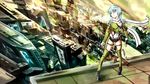  anti-materiel_rifle aqua_eyes aqua_hair blue_eyes blue_hair breasts cleavage fingerless_gloves gloves gun hair_ornament hairclip highres imageboard_sample medium_breasts perspective pgm_hecate_ii rifle scarf short_hair shorts sinon sniper_rifle solo sword_art_online weapon 