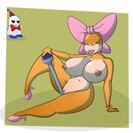  anthro big_breasts blue_eyes bow_tie breasts castia doopliss female koopa koopalings looking_at_viewer makeup mario_bros nintendo nipples nude paper_mario pussy scalie video_games wendy_o_koopa 