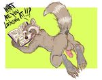  2015 angry anus balls book celestial guardians_of_the_galaxy looking_back lying male mammal nude on_front penis raccoon raised_tail reading rocket_raccoon solo 