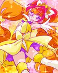  amanogawa_kirara armpits bad_id bad_pixiv_id bow cure_twinkle earrings go!_princess_precure jewelry long_hair low-tied_long_hair magical_girl multicolored_hair null2deoru orange_hair petticoat precure purple_eyes red_hair skirt smile solo sparkle star star_earrings streaked_hair thighhighs twintails two-tone_hair 