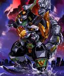  city cloud clouds dragon_caesar dragonzord drill horn legs machine mecha mega_dragonzord mighty_morphin_power_rangers no_humans ocean power_rangers sentai super_sentai tail 