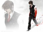  1boy blood cigarette hellsing male male_focus necktie outdoors snow solid&amp;etc solo tie vest walter zoom_layer 