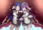  blue_hair dream_c_club dream_c_club_(series) eyepatch mari_(dream_c_club) multiple_girls pantyhose purple_hair reika_(dream_c_club) shiokonbu thighhighs wings 