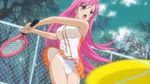  akashiya_moka panchira panties pink_hair racket rosario+vampire tennis tennis_racket underwear 