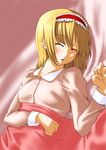  absurdres alice_margatroid ankorosan blonde_hair hairband highres short_hair sleeping solo touhou 