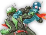  antennae anyasu battle belt duel kamen_rider kamen_rider_1 kamen_rider_2 kamen_rider_the_first multiple_boys scarf 