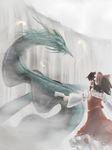  absurdres between_fingers crossover dragon hakurei_reimu highres keiga magic:_the_gathering ofuda ruku_rx touhou 