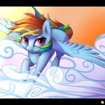  2015 captainpudgemuffin cute equine female feral flying friendship_is_magic mammal my_little_pony pegasus pink_eyes rainbow_dash_(mlp) smile solo wings 