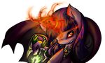  2012 amulet black_sclera claws dragon duo equine female feral fire fire_breathing friendship_is_magic green_scales hair horn horse jewelry magic male mammal my_little_pony open_mouth orange_eyes pony purple_hair purple_scales purple_skin red_eyes scalie smile spike_(mlp) tailzkip teeth twilight_sparkle_(mlp) unicorn wings 