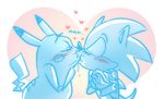  &lt;3 ambiguous_gender blush crossover duo eyelashes hedgehog kissing mammal mouse nintendo pikachu pok&eacute;mon rodent saliva sega sonic_(series) sonic_the_hedgehog vaporotem video_games what 