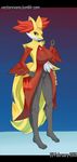  anthro barefoot big_breasts blue_eyes breasts confident delphox feet fit game_freak grim-owl invalid_tag looking_at_viewer mammal muscles nintendo nude pok&eacute;mon pok&eacute;morph slim smile standing video_games wide_hips 