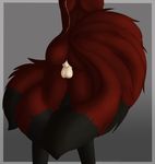  anthro balls butt canine fluffy_tail fox fur hax-the-monster male mammal presenting scarskitsune 