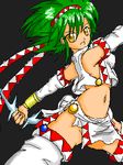 1girl annet_myer el_viento green_hair lowres open_mouth solo weapon 
