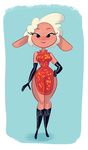  1girl chinese_clothes chinese_dress leggy_lamb sheep_girl 