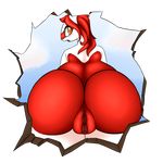  anthro blush butt dragon eyelashes female hair latias legendary_pok&eacute;mon lewdtias looking_at_viewer nintendo open_mouth pok&eacute;mon pussy quin-nsfw red_hair solo tongue video_games 