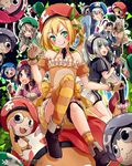  4girls :d :q alisha_diphda alternate_costume black_hat blonde_hair bloomers blue_eyes blue_hat brown_hair character_name copyright_name creature edna_(tales) frills gloves green_eyes green_hat grey_hair grey_hat hair_ribbon hat lailah_(tales) long_hair mikleo_(tales) monicanc multiple_boys multiple_girls normin_(tales) open_mouth ponytail purple_hair red_hat ribbon rose_(tales) shirtless shoes short_hair side_ponytail sitting smile sorey_(tales) striped striped_legwear tales_of_(series) tales_of_zestiria tattoo thighhighs tongue tongue_out tress_ribbon underwear white_hair zaveid_(tales) 