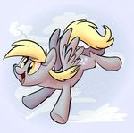  blonde_hair cloud cute derpy_hooves_(mlp) equine female friendship_is_magic fur grey_fur hair horse mammal my_little_pony open_mouth outside pegasus pony sky solo thedoggygal tongue wings yellow_eyes 