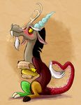  &lt;3 blush brown_fur discord_(mlp) draconequus english_text friendship_is_magic fur grey_fur horn letter male my_little_pony red_eyes smile solo text thedoggygal yellow_sclera 