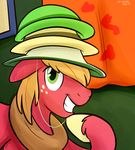  big_macintosh_(mlp) equine freckles friendship_is_magic fur hair hat horse looking_at_viewer male mammal my_little_pony orange_hair pony pose red_fur smile solo teeth thedoggygal 