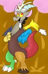  beard brown_fur discord_(mlp) draconequus facial_hair friendship_is_magic fur grey_fur happy horn male my_little_pony open_mouth red_eyes solo thedoggygal tongue yellow_sclera 