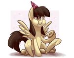  2014 birthday_hat brown_eyes brown_hair doughnut equine fan_character female food fur hair horse mammal my_little_pony pegasus pony solo tan_fur thedoggygal wild_fire_(mlp) wings 