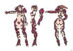  1girl breasts brown_hair concept_art horns navel official_art ponytail soul_calibur soulcalibur:_lost_swords taki taki_(soulcalibur) yamatogawa 