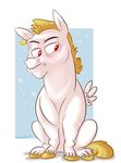  2014 blonde_hair bulk_biceps_(mlp) equine friendship_is_magic fur hair male mammal muscles my_little_pony pegasus piercing red_eyes solo thedoggygal white_fur wings 