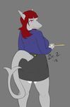  angry anthro big_breasts big_butt breasts butt chubby dr_zombie female fish hair invalid_tag looking_at_viewer marine red_eyes red_hair shark simple_background skirt 