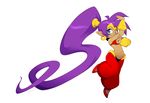  absurdly_long_hair blue_eyes dancing earrings full_body gunmouth harem_pants hoop_earrings jewelry long_hair midriff pants pointy_ears ponytail shantae:_half-genie_hero shantae_(character) shantae_(series) smile solo tiara vambraces very_long_hair white_background 