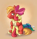 2014 apple_bloom_(mlp) big_macintosh_(mlp) bow crying equine female friendship_is_magic fur gift hair horse male mammal my_little_pony orange_hair pony red_fur red_hair tears thedoggygal yellow_fur young 