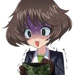  @_@ akiyama_yukari brown_eyes brown_hair crying crying_with_eyes_open cyber_(cyber_knight) girls_und_panzer gloves highres military military_uniform ooarai_military_uniform open_mouth school_uniform shaded_face shocked_eyes short_hair solo tears trembling turn_pale uniform wallet 