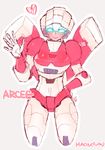  1girl arcee autobot blue_eyes breasts female heart maon matk0210 mecha_girl smile transformers 
