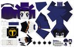  absurdres artist_name character_name chibi cloak dc_comics el_joey facial_mark forehead_mark grey_skin highres paper_cutout papercraft purple_eyes purple_hair raven_(dc) solo teen_titans watermark web_address 