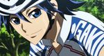  2boys akira_midousuji animated animated_gif bicycle black_eyes blue_eyes male_focus manami_sangaku midousuji_akira multiple_boys subtitled tsundere yowamushi_pedal 
