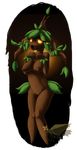  2015 anthro breasts brown_skin crossover female flora_fauna green_hair hair hybrid latiar leaves nintendo nipples nude open_mouth phantump plant pok&eacute;mon pussy red_eyes solo the_legend_of_zelda video_games yellow_eyes 