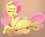  2015 blush cheese cutie_mark dimfann equine eyes_closed female feral fluttershy_(mlp) food friendship_is_magic hair hi_res hooves insertion long_hair mammal my_little_pony open_mouth pegasus penetration pink_hair pussy pussy_juice sandwich_(food) solo underhoof vaginal vaginal_insertion vaginal_penetration wings 