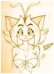  anthro big_breasts blush breasts cat chalo clothed clothing feline female fur hair las_lindas mammal sarah_silkie smile solo 