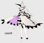  8055 alternate_color belt cape floating full_body guilty_gear guilty_gear_xrd hat long_hair navel ramlethal_valentine red_eyes short_shorts shorts solo thigh_strap white_hair white_skin 