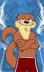  animalympics brown_fur dean_wilson fur jinthewolf looking_at_viewer male mammal mustelid otter solo 