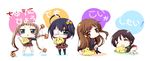  :3 ahoge aqua_eyes bangs black_hair blazer blonde_hair blue_eyes blue_hair brown_eyes brown_hair cat chibi chuunibyou_demo_koi_ga_shitai! copyright_name dekomori_sanae hair_ornament hairclip jacket long_hair multiple_girls nibutani_shinka one_side_up plaid plaid_skirt short_hair skirt sleeping takanashi_rikka thighhighs tsuyuri_kumin twintails very_long_hair yuncha 