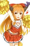  blonde_hair cheerleader downscaled duplicate highres horns ibuki_suika long_hair low-tied_long_hair md5_mismatch nishiuri pom_poms resized solo touhou very_long_hair 