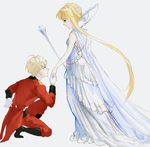  1girl 9room aldnoah.zero asseylum_vers_allusia bad_id bad_pixiv_id blonde_hair boots dress epaulettes gloves kneeling long_dress long_hair scepter slaine_troyard tailcoat very_long_hair white_gloves 