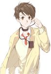  9room aldnoah.zero bad_id bad_pixiv_id brown_eyes brown_hair kaizuka_inaho male_focus necktie school_uniform short_hair sweater_vest uniform 