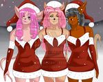  dee_razzy fan_character kokoa_minto namid_ princess_flora princess_sherry rocket_knight_adventures sfw_ snow_ watermark 