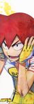  absurdres black_eyes fingerless_gloves gloves happy highres huge_filesize incredibly_absurdres male_focus naruko_shoukichi red_hair solo watanabe_wataru yowamushi_pedal 