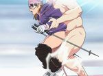  animated animated_gif bottomless censored clothed_female_nude_male nighthawk_(circle) no_panties nude sex skiing sport time_stop winter 